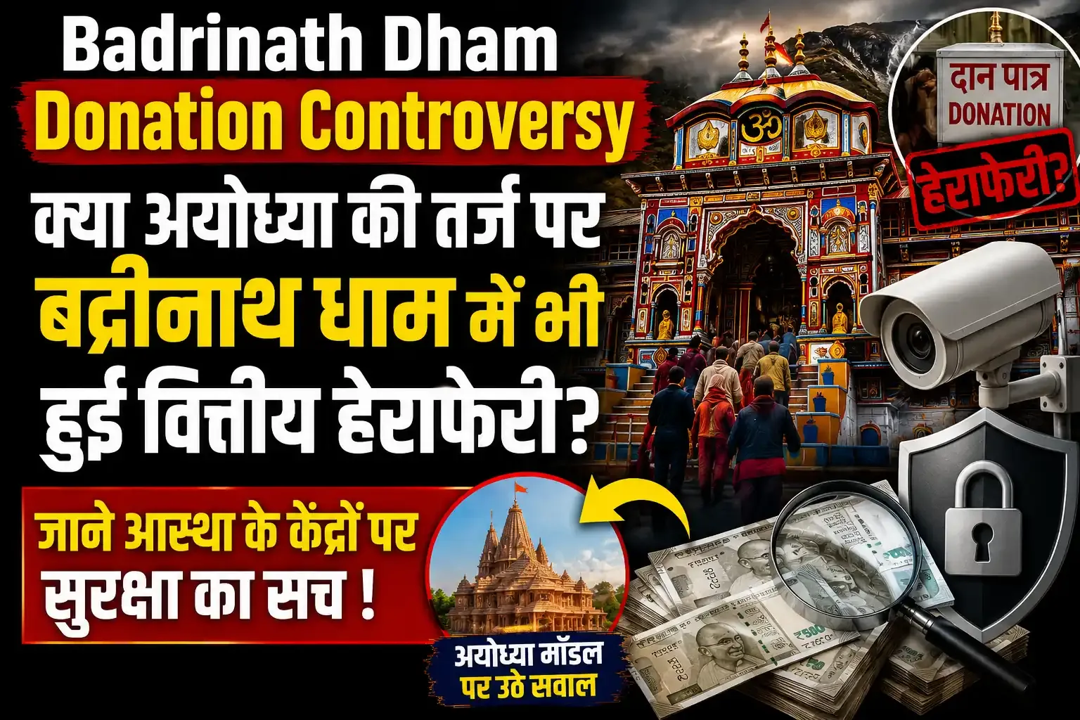 Badrinath Dham Donation Controversy: क्या अयोध्या की तर्ज पर बद्रीनाथ धाम में भी हुई वित्तीय हेराफेरी? जानें आस्था के केंद्रों पर सुरक्षा का सच
