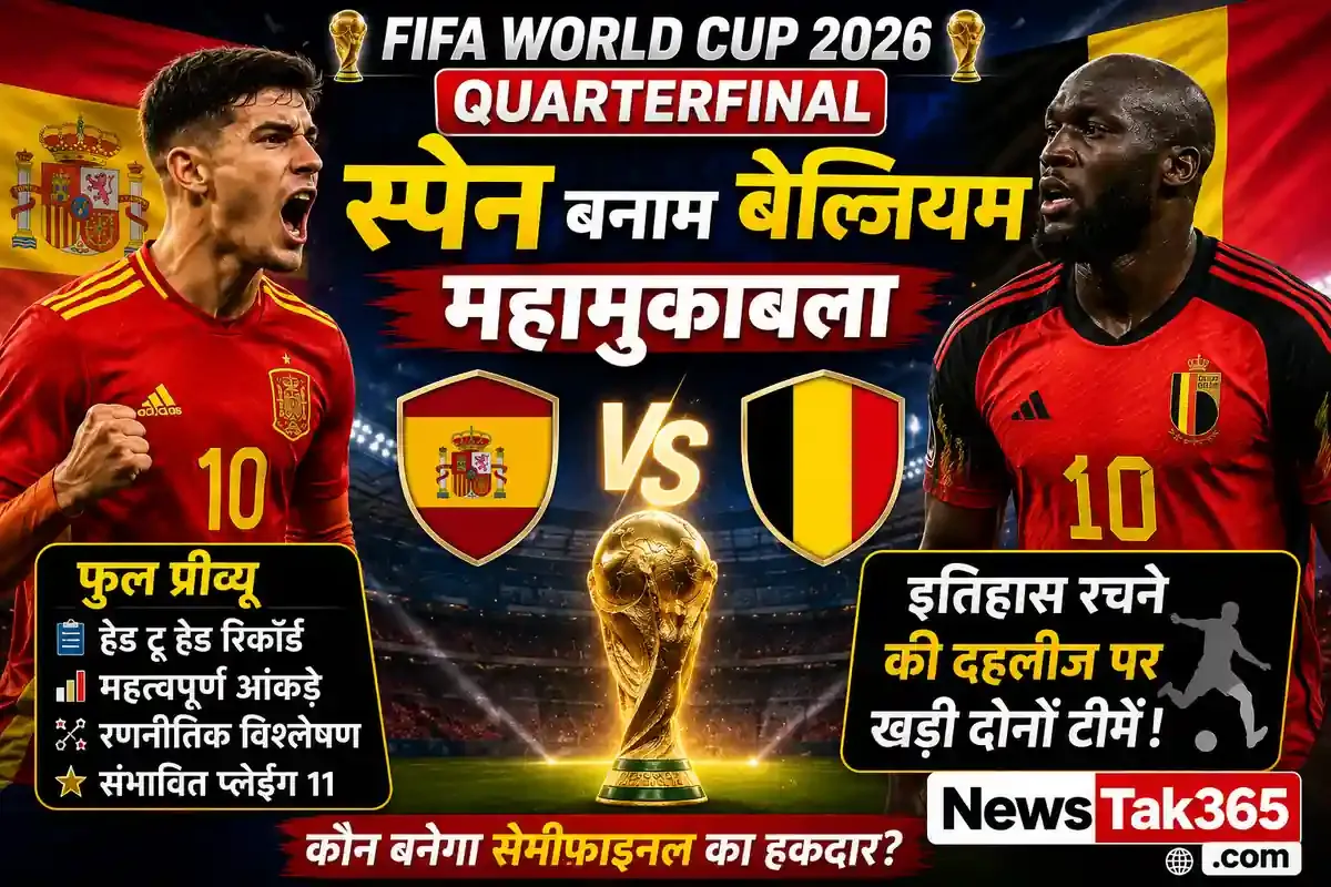 FIFA World Cup 2026 Quarterfinal: स्पेन बनाम बेल्जियम महामुकाबला, इतिहास रचने की दहलीज पर खड़ी दोनों टीमें — फुल प्रीव्यू, आंकड़े और रणनीतिक विश्लेषण